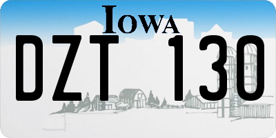 IA license plate DZT130