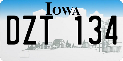 IA license plate DZT134