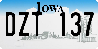 IA license plate DZT137