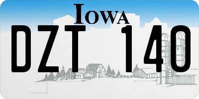 IA license plate DZT140