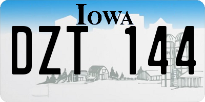 IA license plate DZT144