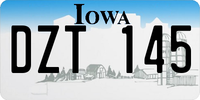 IA license plate DZT145