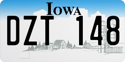 IA license plate DZT148