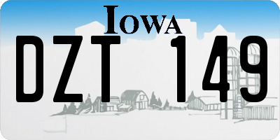 IA license plate DZT149