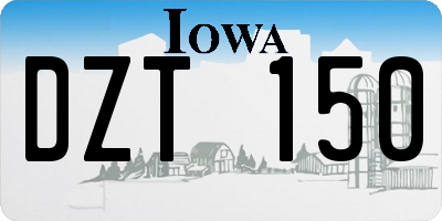 IA license plate DZT150