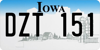 IA license plate DZT151