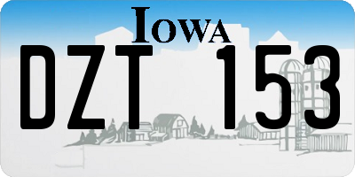 IA license plate DZT153