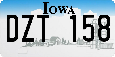 IA license plate DZT158