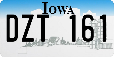 IA license plate DZT161