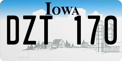 IA license plate DZT170