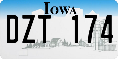 IA license plate DZT174