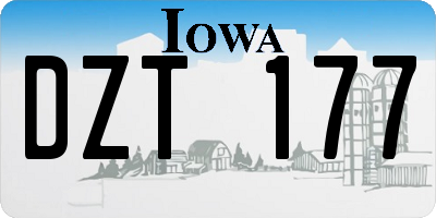 IA license plate DZT177