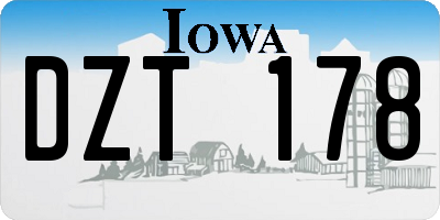 IA license plate DZT178