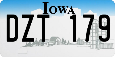 IA license plate DZT179