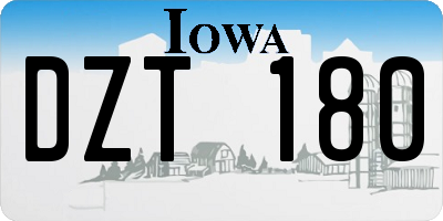 IA license plate DZT180
