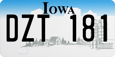 IA license plate DZT181