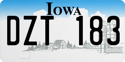 IA license plate DZT183