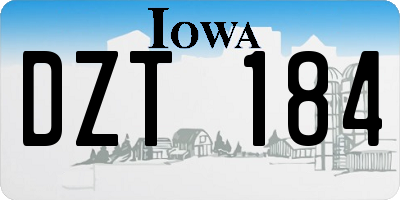 IA license plate DZT184