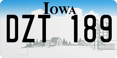 IA license plate DZT189