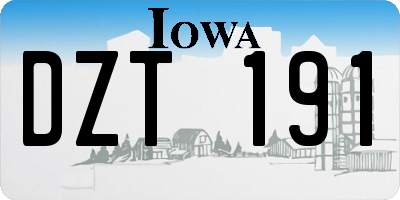IA license plate DZT191