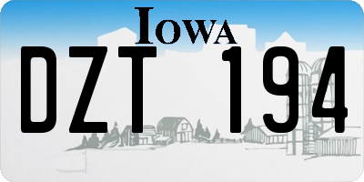 IA license plate DZT194