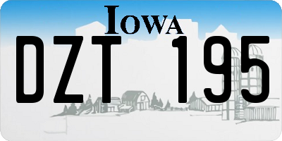 IA license plate DZT195