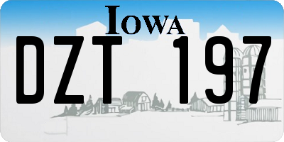 IA license plate DZT197