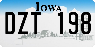 IA license plate DZT198