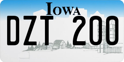 IA license plate DZT200