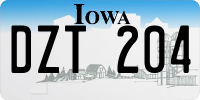 IA license plate DZT204