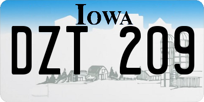 IA license plate DZT209