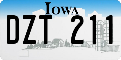 IA license plate DZT211