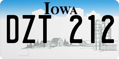 IA license plate DZT212