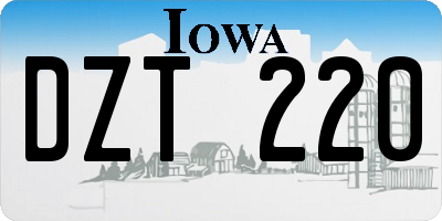 IA license plate DZT220