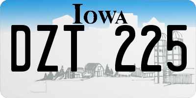 IA license plate DZT225