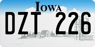 IA license plate DZT226