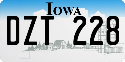 IA license plate DZT228