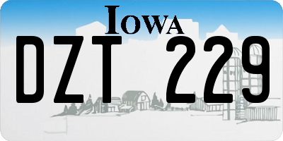 IA license plate DZT229