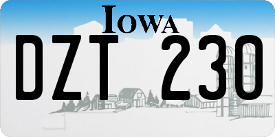IA license plate DZT230