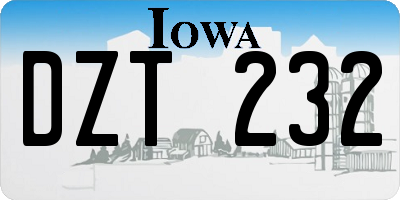 IA license plate DZT232