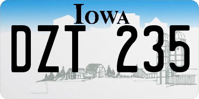 IA license plate DZT235