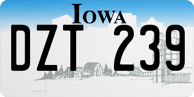 IA license plate DZT239