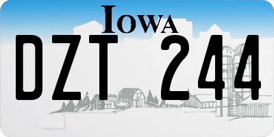 IA license plate DZT244