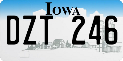 IA license plate DZT246