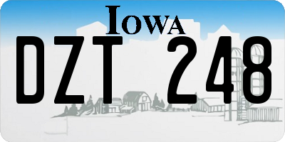 IA license plate DZT248