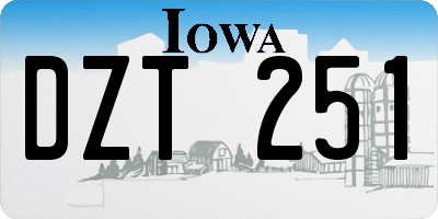 IA license plate DZT251