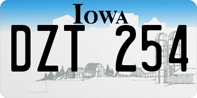 IA license plate DZT254
