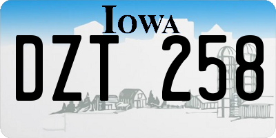IA license plate DZT258