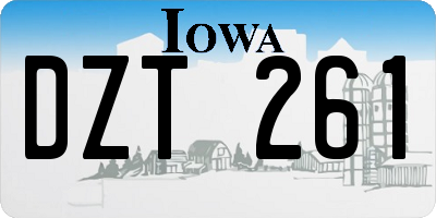 IA license plate DZT261