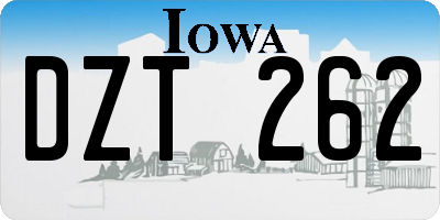 IA license plate DZT262